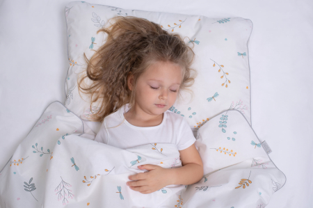 AMY - Lenjerie 3 piese Cu protectie laterala Airy din Bumbac, fata dubla, 120x60 cm, Bej [5]