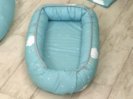 Suport de dormit Babynest, 70x45 cm, Airy Blue Sea [3]