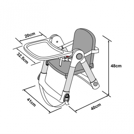 Apramo – Booster pentru masa pliabil Flippa Rosu [1]