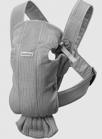 BEBE LA PLIMBARE - Babybjorn - Marsupiu anatomic Mini, cu multiple pozitii de purtare, Grey, 3D Mesh