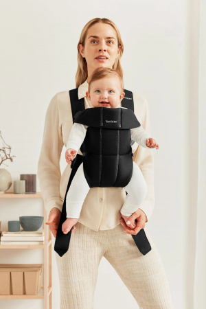 BabyBjorn - Marsupiu anatomic Mini, cu pozitii multiple de purtare, Black, Tesatura-Tricot [5]