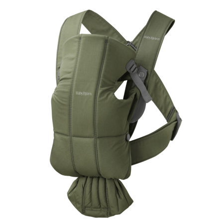 MARSUPII - BabyBjorn - Marsupiu anatomic Mini, cu pozitii multiple de purtare, Dark Green, Tesatura