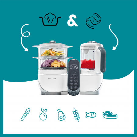 Robot multifunctional 5 in 1 Nutribaby (+) Loft White -preparare hrana copii [9]