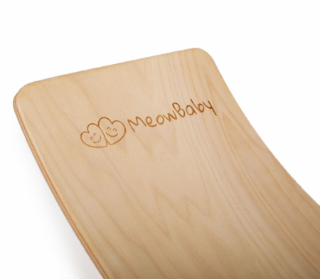 Balance board - Placa de echilibru din lemn natur pentru copii, MeowBaby [3]