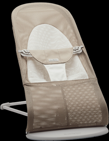 Balansoare bebelusi - Balansoar Balance Soft, Grey Beige/White, Mesh