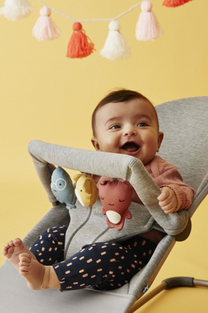 Balansoar BabyBjorn Bliss Light Grey, 3D Jersey, cu bara de jucarii [9]