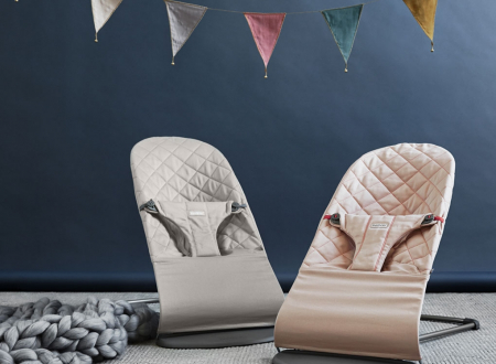Balansoar BabyBjorn  Bliss Sand Grey, Bumbac cu bara de jucarii [2]