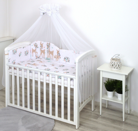 Baldachin din tul, Funda cu buline, imprimeu lenjerie Caprioara,300x160 cm, Suport de prindere inclus [2]