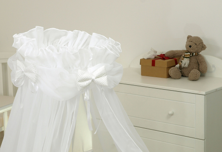 Baldachin din tul, Sweet Dreams Alb, 600x160 cm, suport prindere inclus [2]