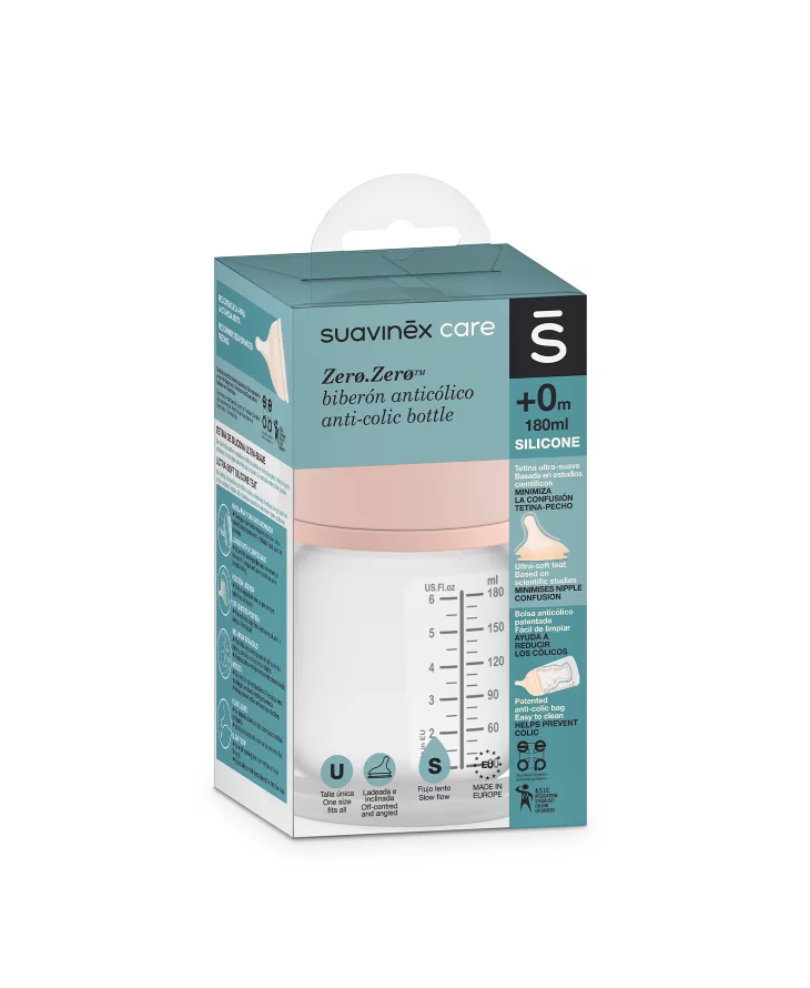 BIBERON  Suavinex ANTICOLICI CU DEBIT LENT 180 ML ZERO.ZERO SUAVINEX de la 0 luni + Suplimentarea alăptării la sân [6]
