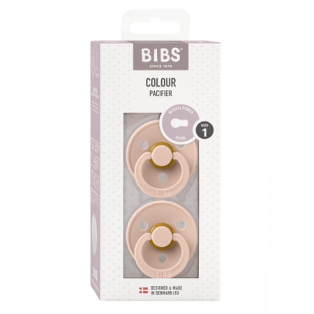 BIBS - Set 2 suzete Colour Latex, tetina rotunda, 0 luni + [1]