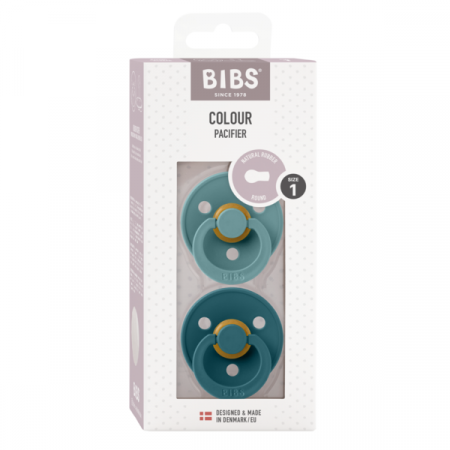 BIBS - Set 2 suzete Colour Latex, tetina rotunda, 0 luni + [1]