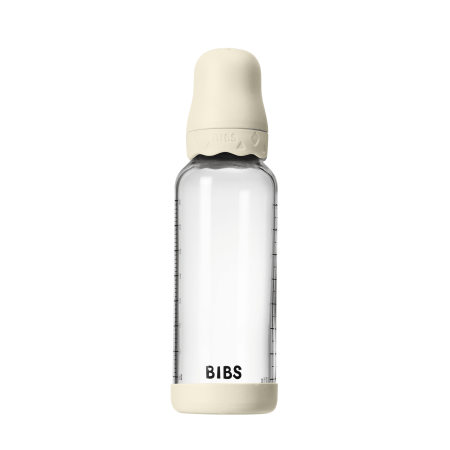 BIBS - Set complet biberon Boheme din sticla anticolici cu tetina din latex, flux mediu, 240 ml, Ivory [4]