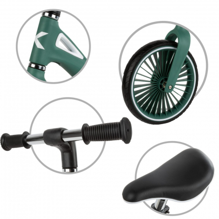 Bicicleta de echilibru fara pedale pentru copii, sa reglabila, 2 ani+, Nix Green, Kidwell [6]
