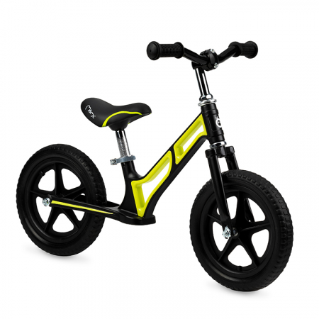 Bicicleta de echilibru, MoMi M00V Lime, Fara pedale, Reglabila,Cadru din aliaj de magneziu, Roti din spuma EVA, Absorbtie a socurilor [0]