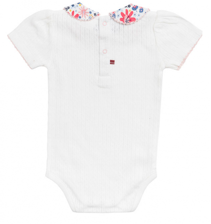 Body cu maneca scurta si guleras, model pointelle [1]