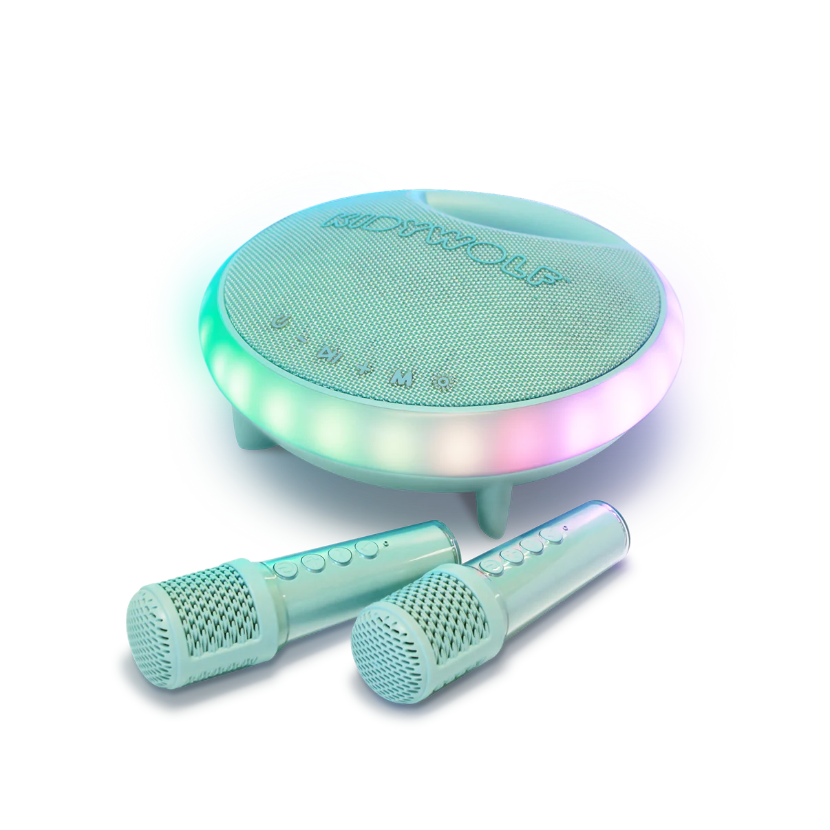 Jucarii Smart - Boxă portabilă pentru karaoke, cu 2 microfoane, KIDYKARAOKE  Green