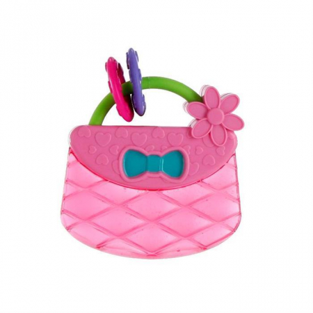 Jucarii pentru bebelusi - Bright Starts - Posetuta Pretty In Pink Carry & Teethe Purse