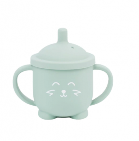 Sticle cu pai - Cana cu pai din silicon Babymoov, Vulpita