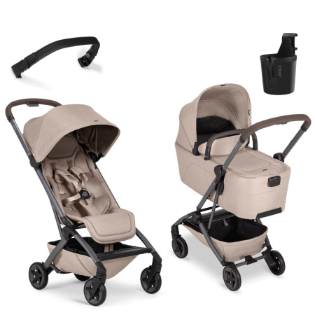 Landouri - Cărucior 2 in 1 cu landou bara pliabila si suport pahar, ultra compact, ușor, Joolz, Aer2 - Sandy Taupe