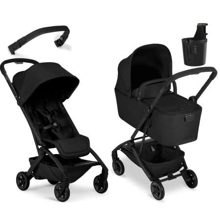 Carucioare sport - Cărucior 2 in 1 cu landou, ultra compact, cu bara si suport de pahar, ușor, Joolz, Aer2 - Space Black