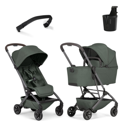 Carucioare sport - Cărucior 2 in 1 cu landou cu bara pliabila si suport pahar, ultra compact, ușor, Joolz, Aer2 - Forest green