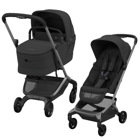 CARUCIOARE DE LA NASTERE - Cărucior 2 in 1  Maxi-Cosi Fame Cabin cu Landou Cabin, ultracompact-Black Onyx