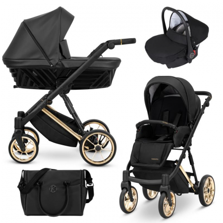 CARUCIOARE - Carucior 3 in 1 Ivento - Black Pearl - Gold