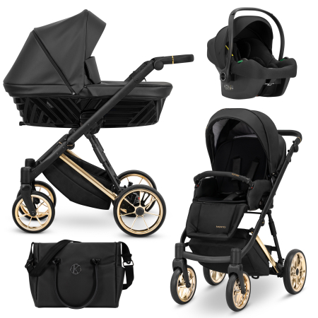 CARUCIOARE - Carucior 3 in 1 Kunert Ivento - Black Pearl - Gold
