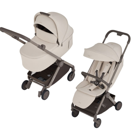 CARUCIOARE DE LA NASTERE - Carucior ANEX  AIR-Q pentru nou nascuti 2 in 1 cu landou pliabil Vanille