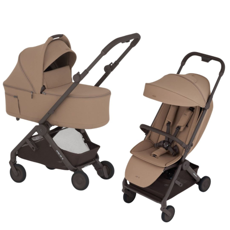 CARUCIOARE DE LA NASTERE - Carucior ANEX  AIR-Q pentru nou nascuti 2 in 1 cu landou pliabil Karamell