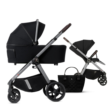 CARUCIOARE DE LA NASTERE - Carucior multifunctional 2 in 1 Flux Noir cu landou