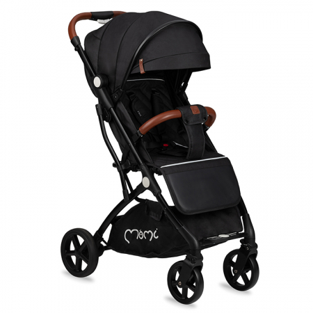 Carucior sport, MoMi MARVIN Black, 6 luni+, Centura in 5 puncte, Suport picioare reglabil, Cos accesorii, Pliabil, Plasa insecte, Husa de ploaie, Suspensii integrate [0]