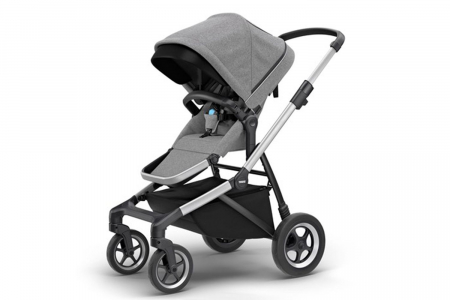 Carucior Thule Sleek + Landou Thule Bassinet Grey Melange [1]