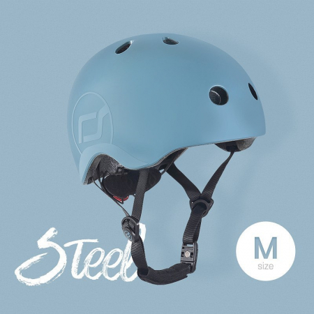 Casca de protectie pentru copii, sistem de reglare magnetic cu led, S-M, 51-55 cm, 3 ani+, Steel, Scoot  Ride [1]