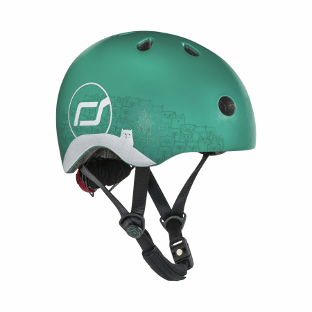 Casca de protectie pentru copii, sistem de reglare magnetic cu led, XXS-S, 45-51 cm, 1 an+, Forest Reflectorizant, Scoot  Ride [6]
