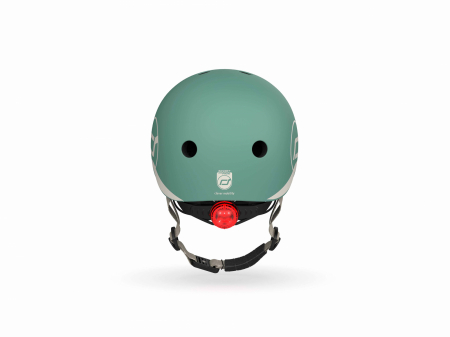 Casca de protectie pentru copii, sistem de reglare magnetic cu led, S-M, 51-55 cm, 3 ani+, Forest, Scoot & Ride [5]