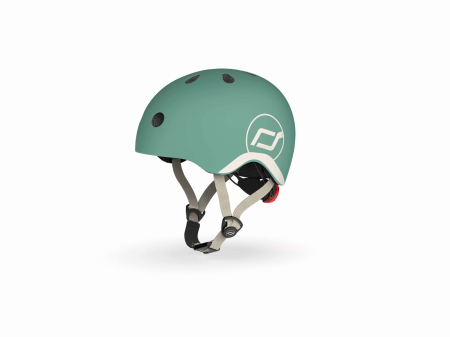 Casca de protectie pentru copii, sistem de reglare magnetic cu led, S-M, 51-55 cm, 3 ani+, Forest, Scoot & Ride [3]
