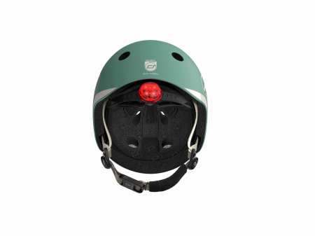 Casca de protectie pentru copii, sistem de reglare magnetic cu led, S-M, 51-55 cm, 3 ani+, Forest, Scoot & Ride [7]