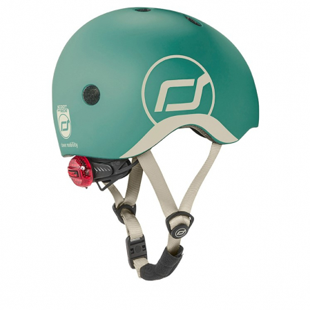 Casca de protectie pentru copii, sistem de reglare magnetic cu led, S-M, 51-55 cm, 3 ani+, Forest, Scoot & Ride [8]