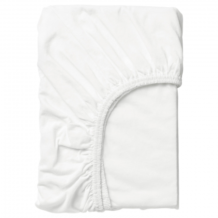 Cearsaf din bumbac jersey cu elastic pe contur 120x60x15 cm, Alb [4]