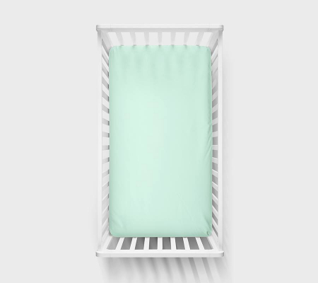 Cearsaf din bumbac jersey cu elastic pe contur 120x60x15 cm, Verde [1]