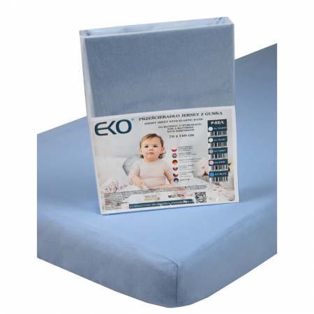 Cearsafuri - Cearsaf din Jersey cu Elastic, EKO, 140x70 cm, Blue