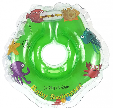 Accesorii baita - Colac de gat pentru bebelusi Babyswimmer Verde 0-24 luni