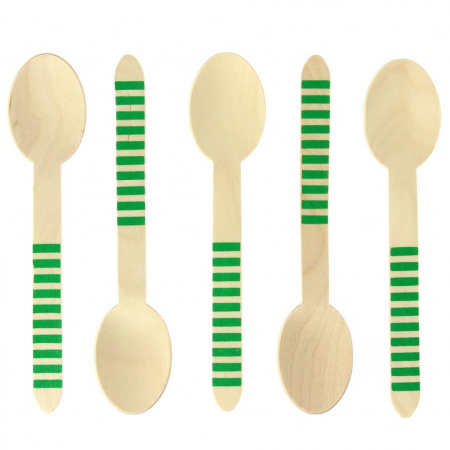 Accesorii aniversare - Lingurite aniversare din lemn, biodegradabile