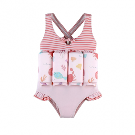 DE SEZON - Costum de inot flotabil, Archimede, CREVETTES ROSES Girl, 4 ani, A202531