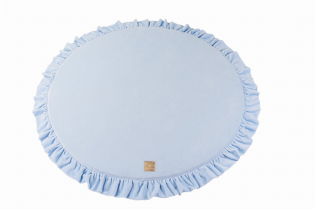 Covorase de joaca - Covoras de joaca Rotund Cu volanas, Catifea din Spuma, Babyblue