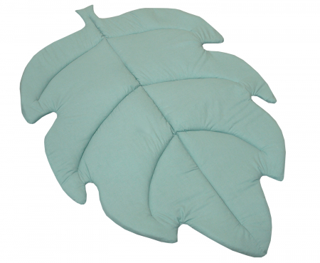 Covorase de joaca - Covoras de joaca termic Frunza Pure Salvia 150x105x5cm, pliabil, bumbac 100% si umplutura antialergica BabySoft  , protectie impotriva loviturilor