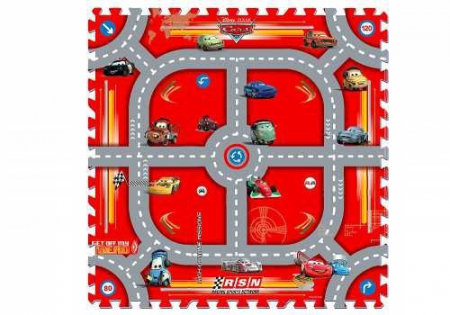 Covorase de joaca - Covoras Puzzle Cars - ""Modular Race""", 9 buc, Knorrtoys 21015