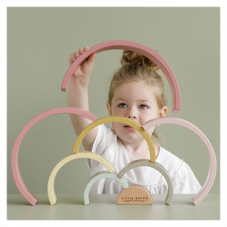 Curcubeu din lemn roz - Little Dutch [1]